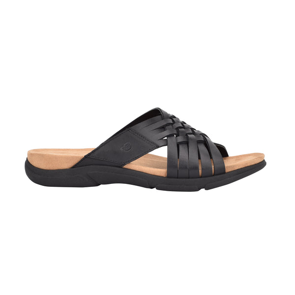 Easy Spirit Meadow Slip On Sandals Black Leather