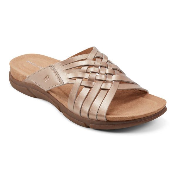 easy spirit Meadow Slip On Sandals Bronze Leather