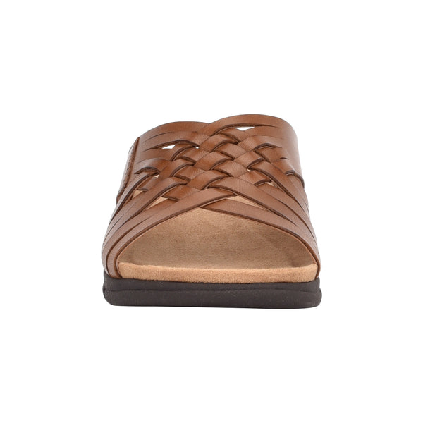 Easy Spirit Meadow Slip On Sandals Brown Leather