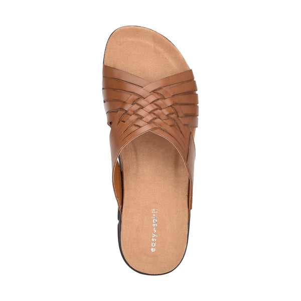 Easy Spirit Meadow Slip On Sandals Brown Leather