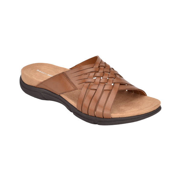 Easy Spirit Meadow Slip On Sandals Brown Leather