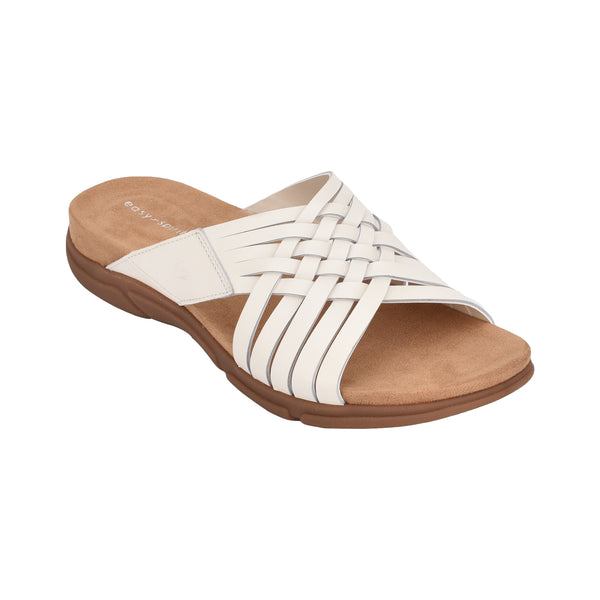 easy spirit Meadow Slip On Sandals Ivory Leather