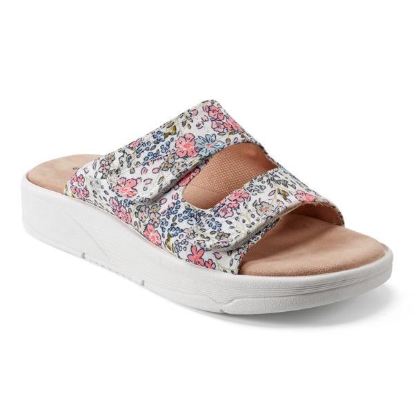 easy spirit Red Slip On Sandals White Floral