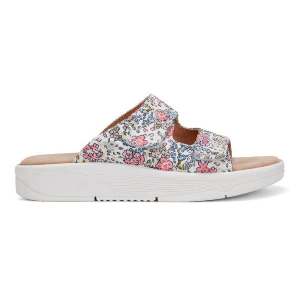 Easy Spirit Red Slip On Sandals White Floral