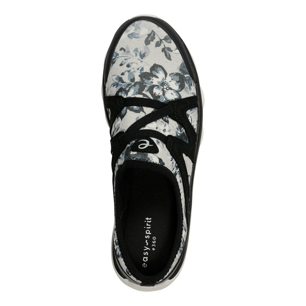Easy Spirit Riptide Clogs Black/White Floral