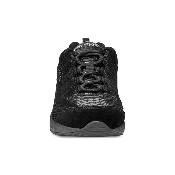 Easy Spirit Romy Walking Shoes Black Snake Suede