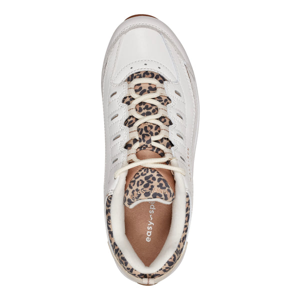 Easy Spirit Romy Walking Shoes White Leopard