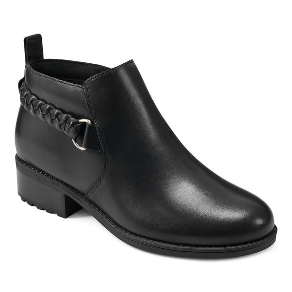 Easy Spirit Roslyn Ankle Booties Black Leather