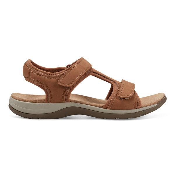 Easy Spirit Saffy Flat Sandals Medium Brown
