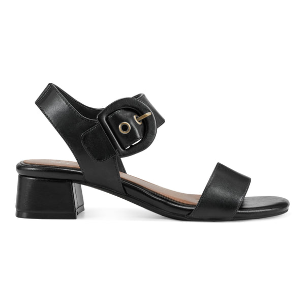 Easy Spirit Selina Heeled Sandals Black Leather