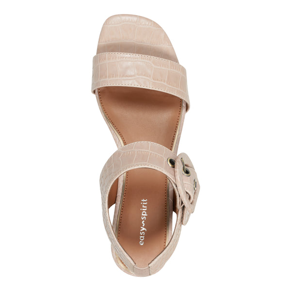 Easy Spirit Selina Heeled Sandals Natural Croco