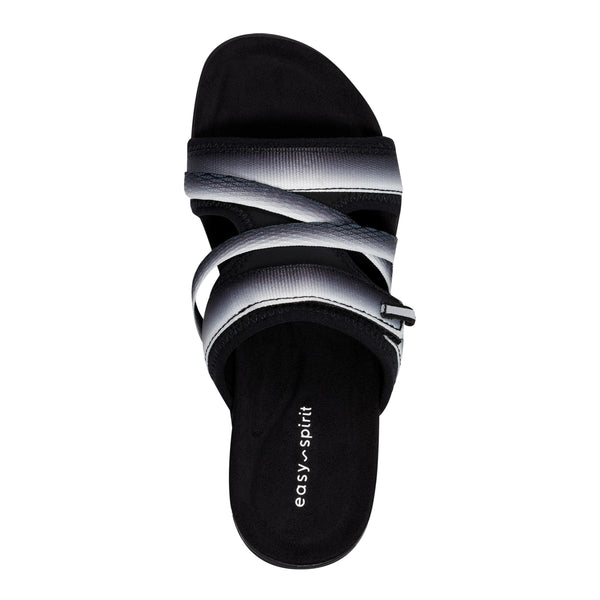 Easy Spirit Shells Flat Sandals Black Ombre