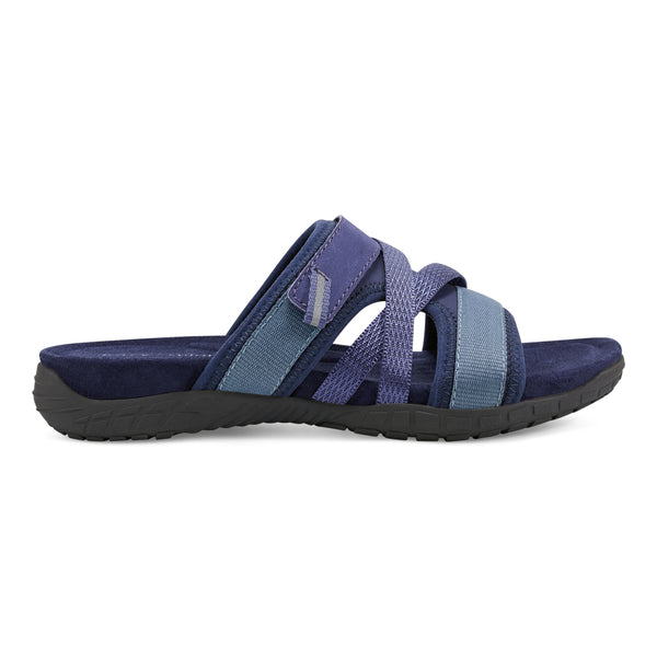 Easy Spirit Shells Flat Sandals Dark Blue Multi