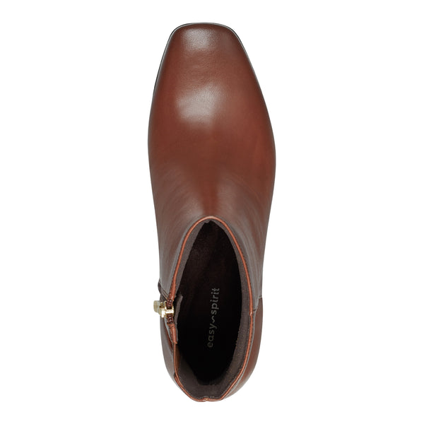 Easy Spirit Sidney Dress Booties Brown Leather
