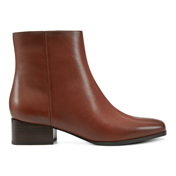Easy Spirit Sidney Dress Booties Brown Leather