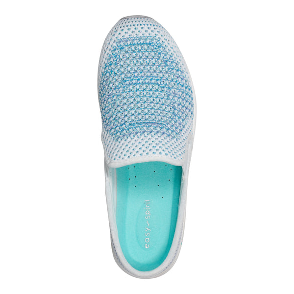 Easy Spirit Takeknit Eco Clogs White/Blue Knit