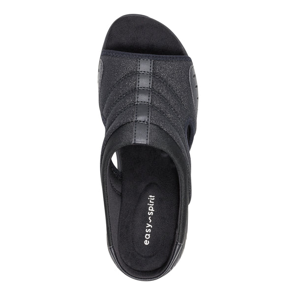 Easy Spirit Traciee Slip On Sandals Black Glitter