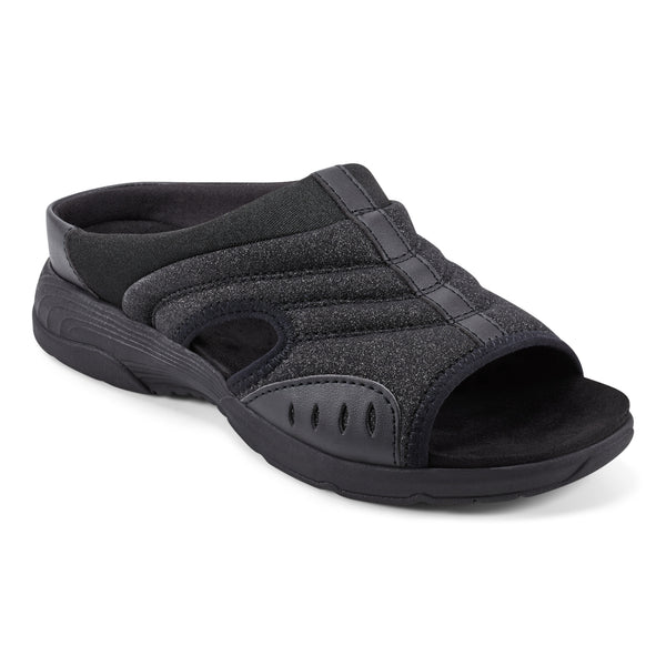 easy spirit Traciee Slip On Sandals Black Glitter