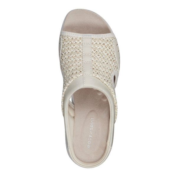 Easy Spirit Traciee Slip On Sandals Ivory Raffia