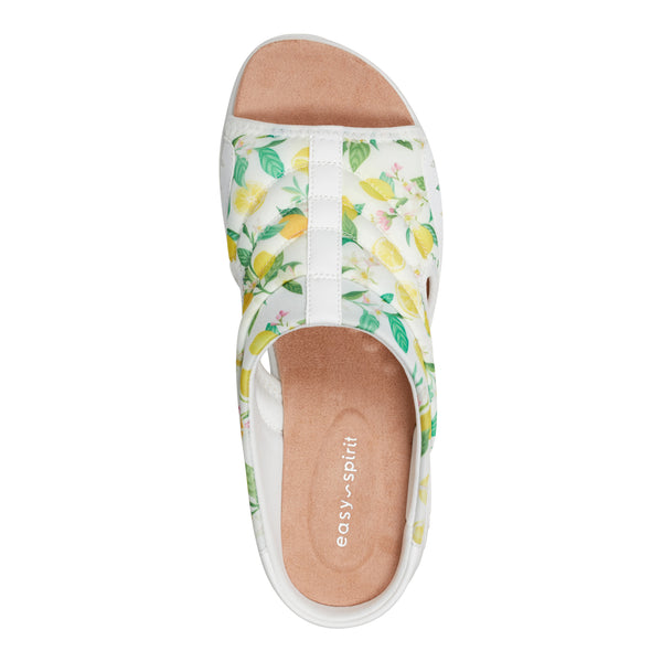 Easy Spirit Traciee Slip On Sandals Lemon Print