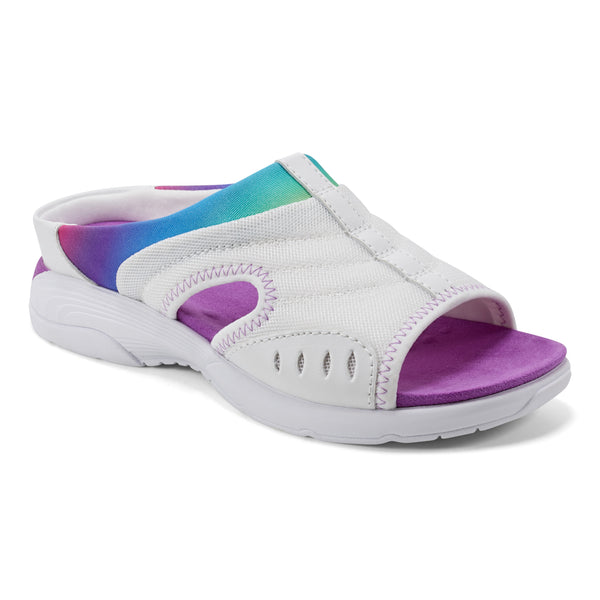 easy spirit Traciee Slip On Sandals White/Rainbow