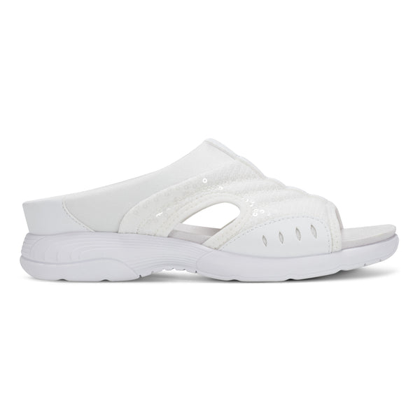 Easy Spirit Traciee Slip On Sandals White Sequin
