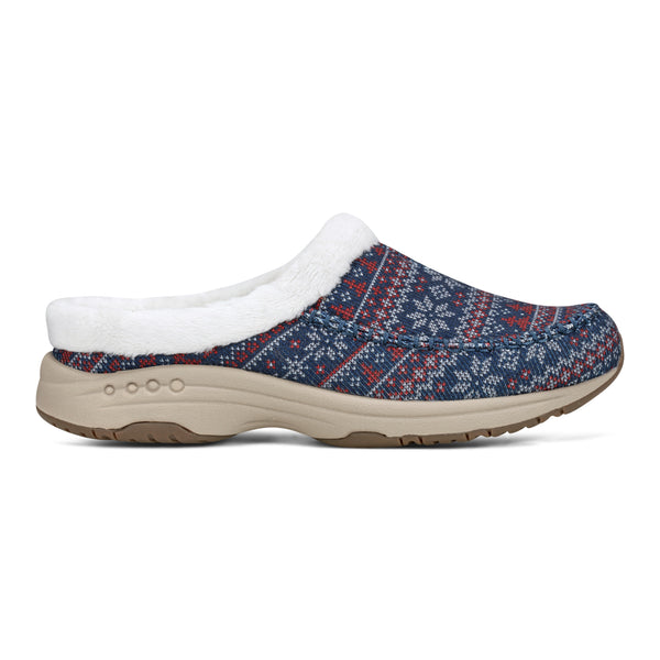 Easy Spirit Travelfurr Clogs Blue Fair Isle