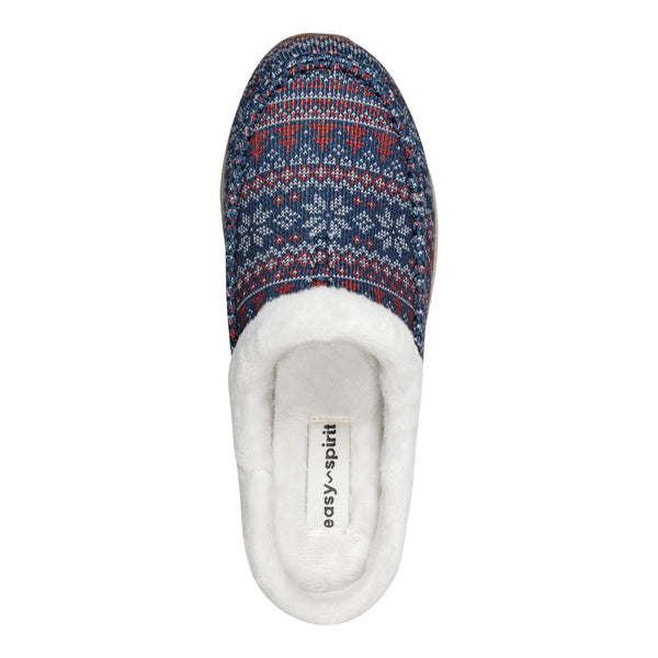 Easy Spirit Travelfurr Clogs Blue Fair Isle