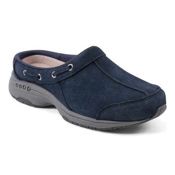 Easy Spirit Travelport Clogs Dark Blue Suede