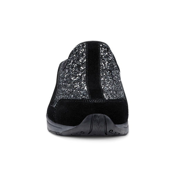 Easy Spirit Traveltime Clogs Black Silver Glitter