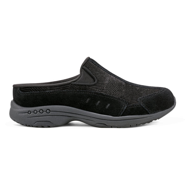 Easy Spirit Traveltime Clogs Black Velour Suede