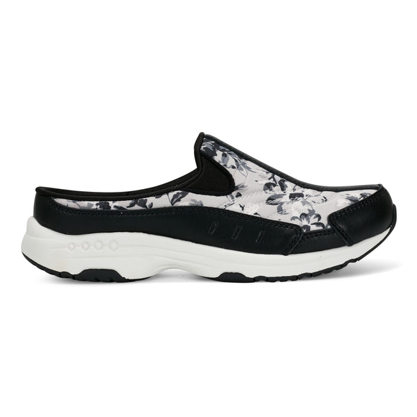 Easy Spirit Traveltime Clogs Black/White Floral