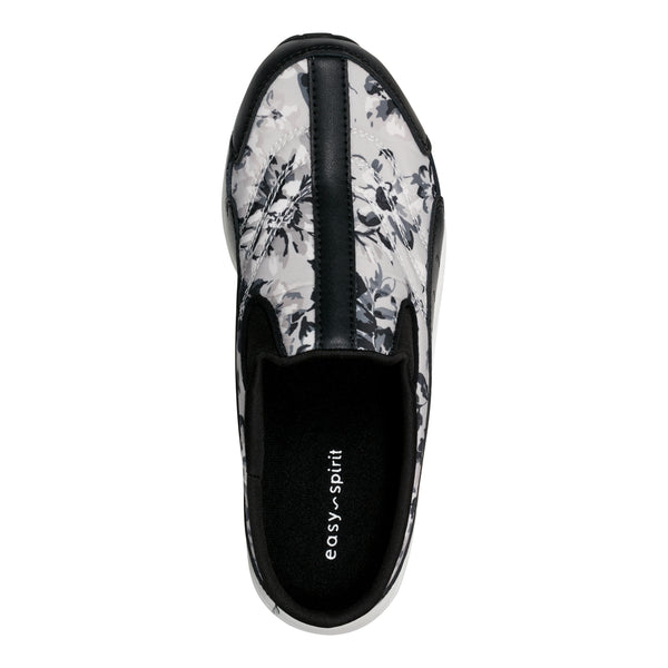 Easy Spirit Traveltime Clogs Black/White Floral