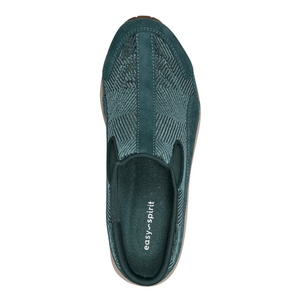 Easy Spirit Traveltime Clogs Green Velour Suede