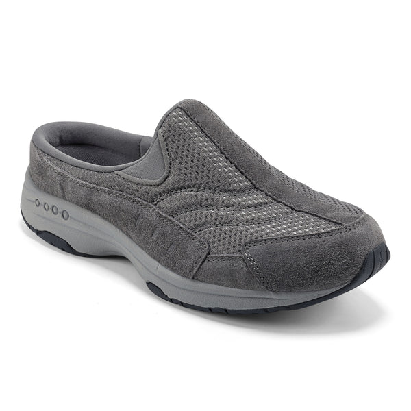 Easy Spirit Traveltime Clogs Grey Suede/Mesh
