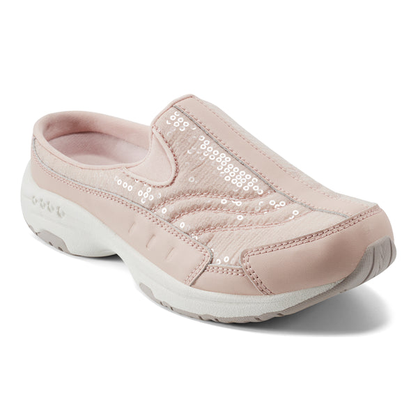 Easy Spirit Traveltime Clogs Light Pink Sequin