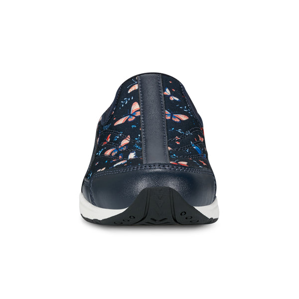 Easy Spirit Traveltime Clogs Navy Butterfly Print