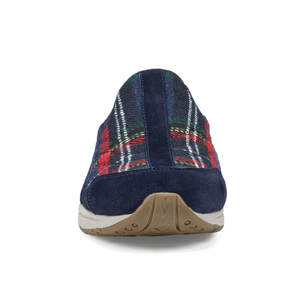Easy Spirit Traveltime Clogs Navy Plaid