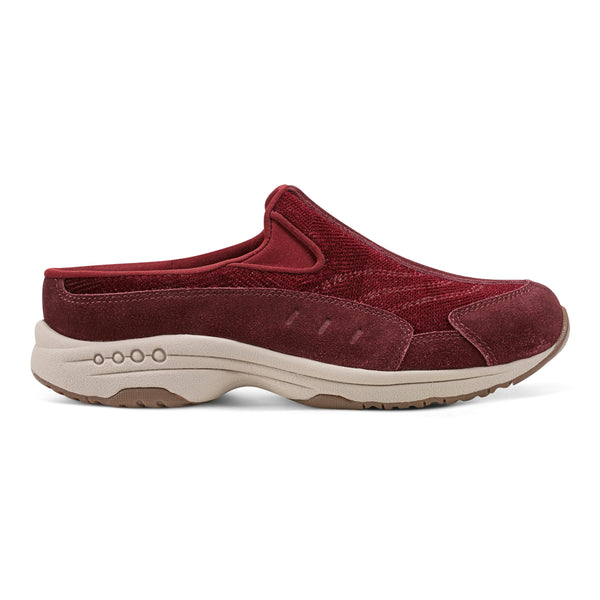 Easy Spirit Traveltime Clogs Red Velour Suede