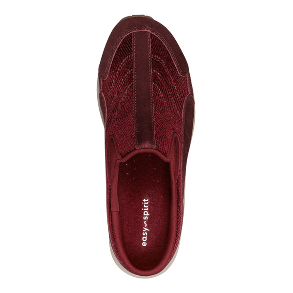 Easy Spirit Traveltime Clogs Red Velour Suede