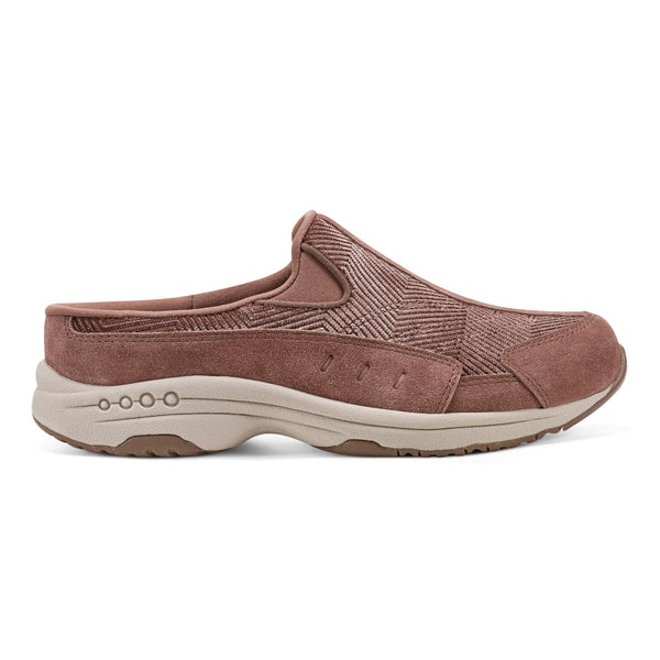 Easy Spirit Traveltime Clogs Taupe Velour Suede