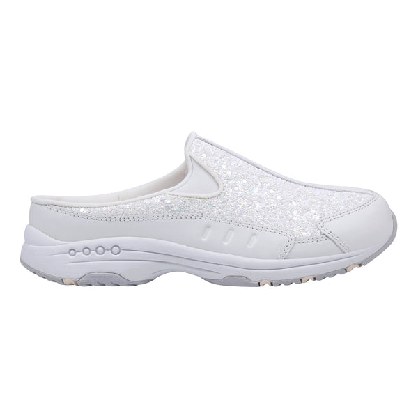 Easy Spirit Traveltime Clogs White Sparkle