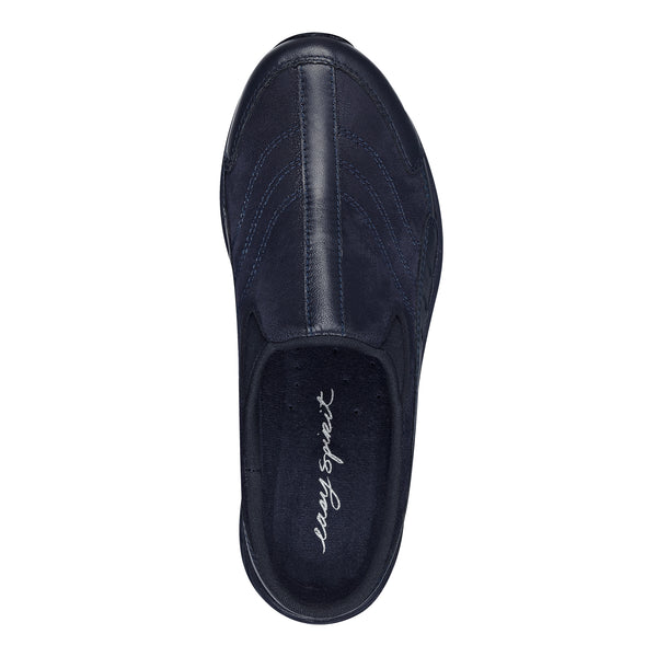 Easy Spirit Traveltime Leather Clogs Navy Leather