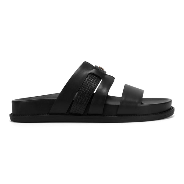 Easy Spirit Trevin Footbed Sandals Black Leather