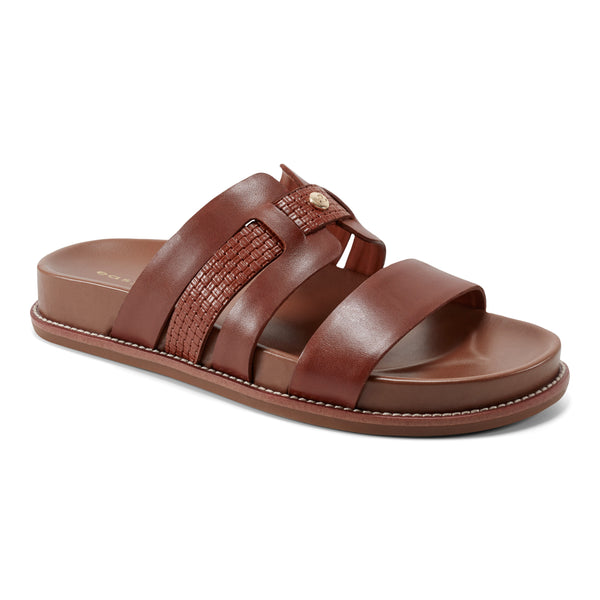 easy spirit Trevin Footbed Sandals Brown Leather