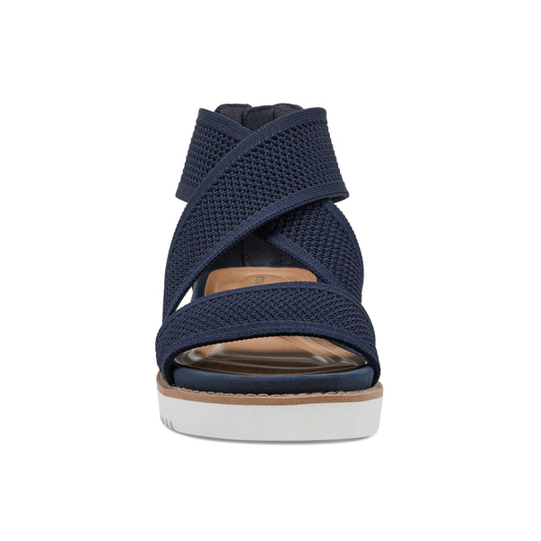 Easy Spirit Wander Flat Sandals Navy Knit