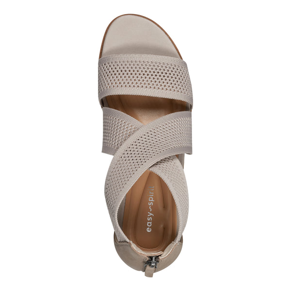 Easy Spirit Wander Flat Sandals Taupe Knit