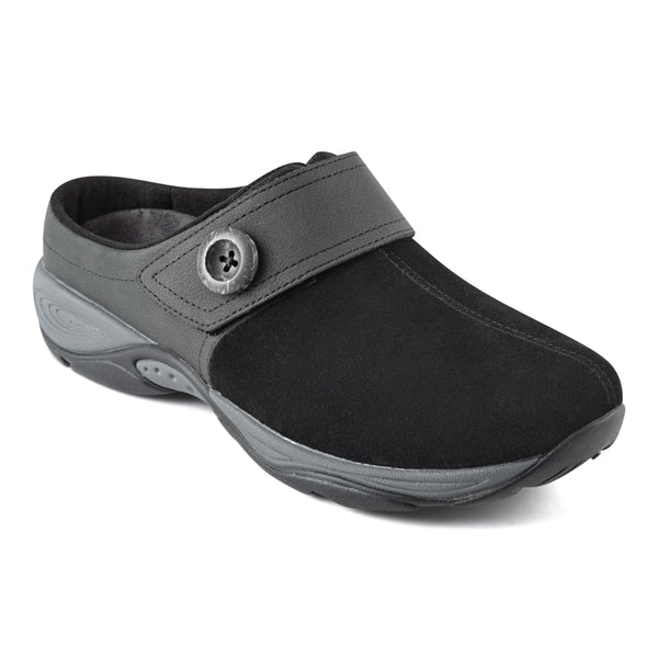 easy spirit Edline Slip On Casual Clogs Black Suede