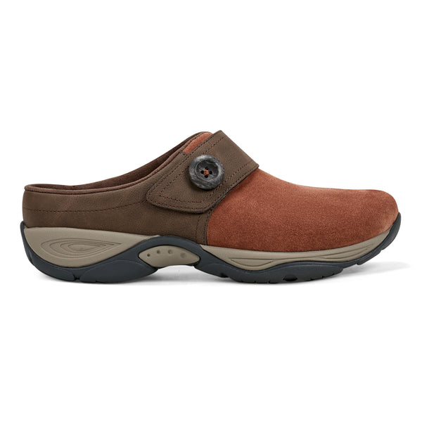 Easy Spirit Edline Slip On Casual Clogs Brown Suede