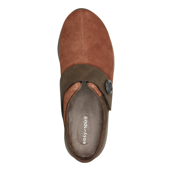 Easy Spirit Edline Slip On Casual Clogs Brown Suede